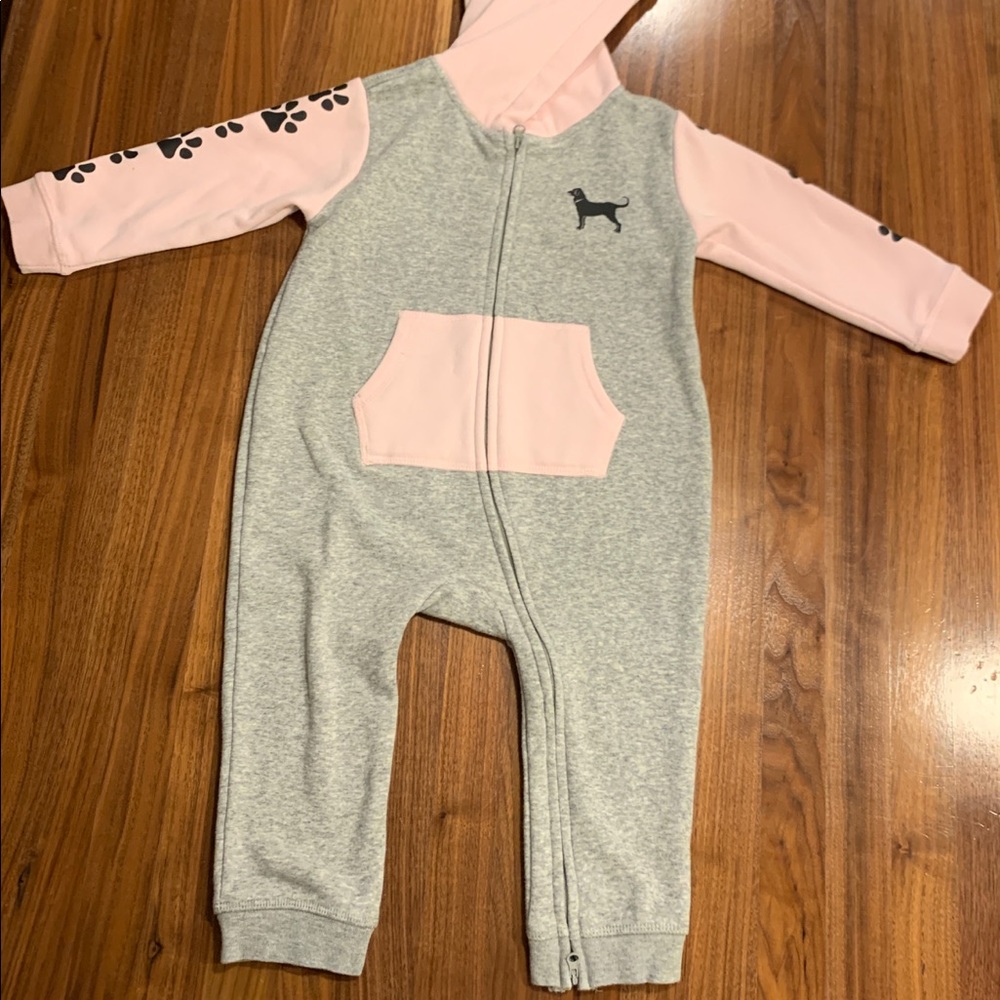 Black dog hooded jumpsuit